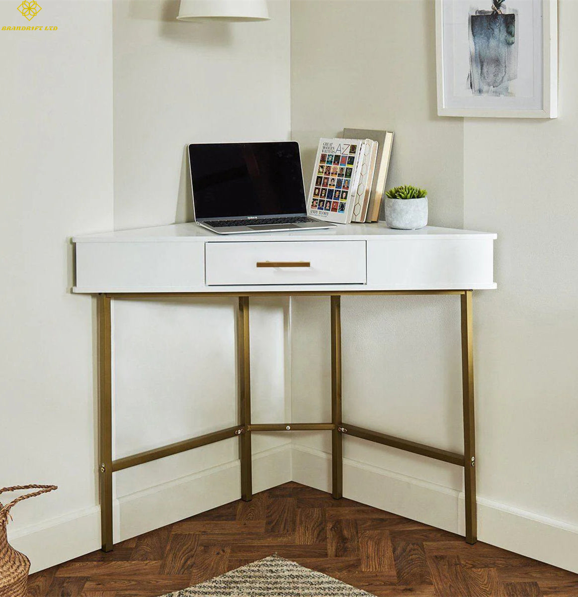 Carrie Corner Table - White