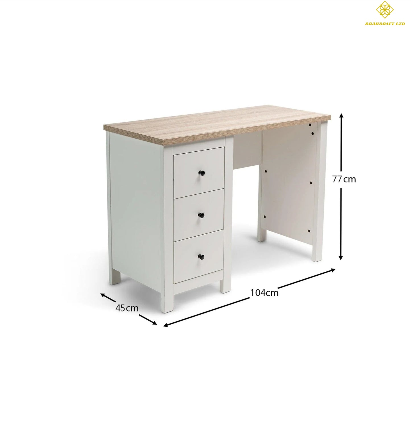 Fipka white dressing table with drawers