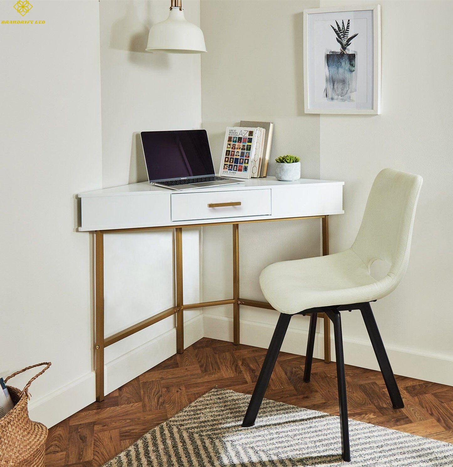 Carrie Corner Table - White