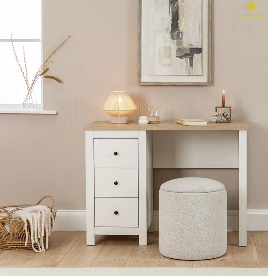 Fipka white dressing table with drawers