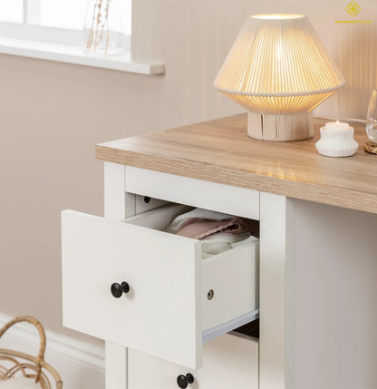 Fipka white dressing table with drawers